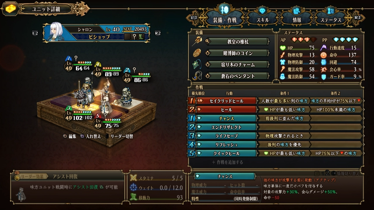 ユニオバ シャロン 装備 作戦