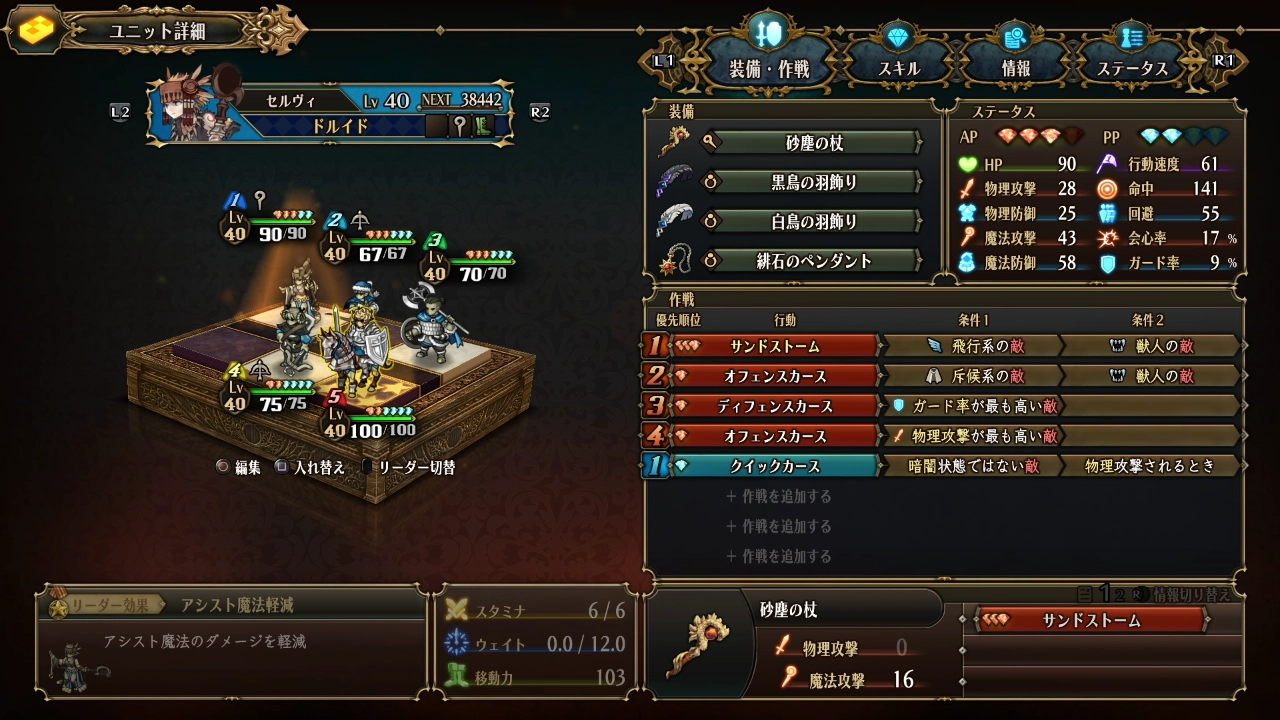 ユニオバ セルヴィ 装備 作戦