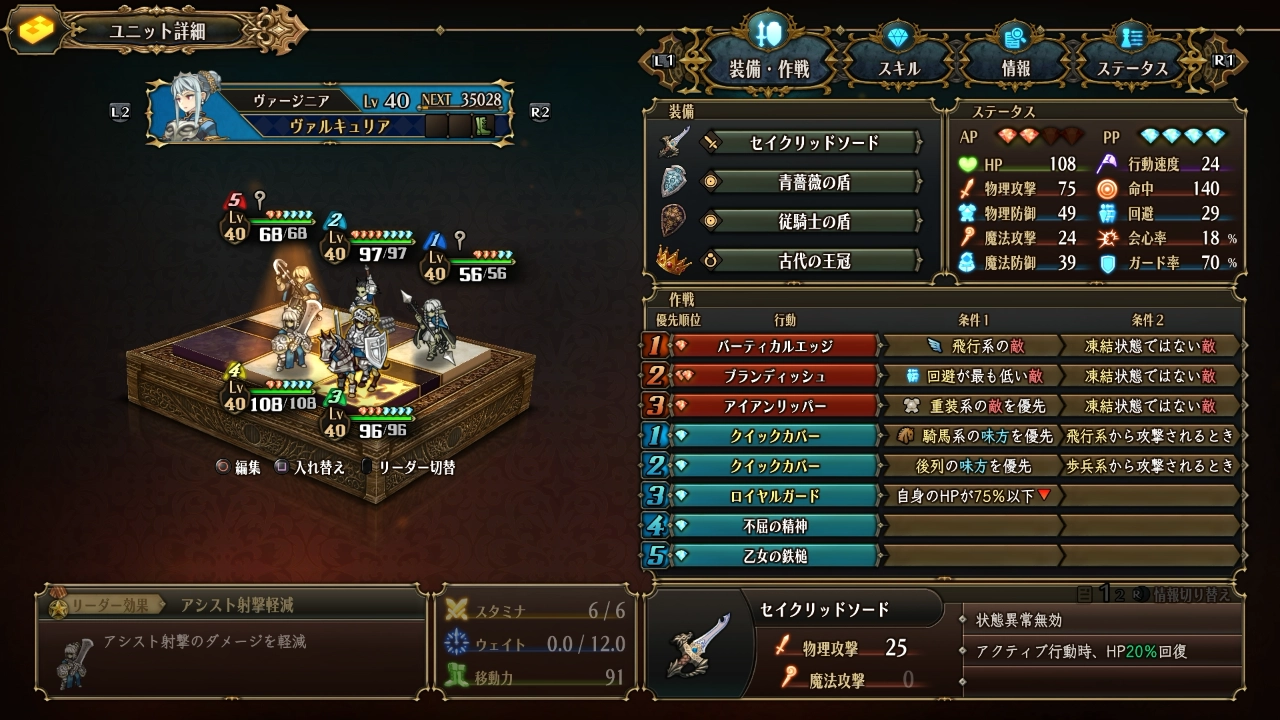 ユニオバ ヴァージニア 装備 作戦