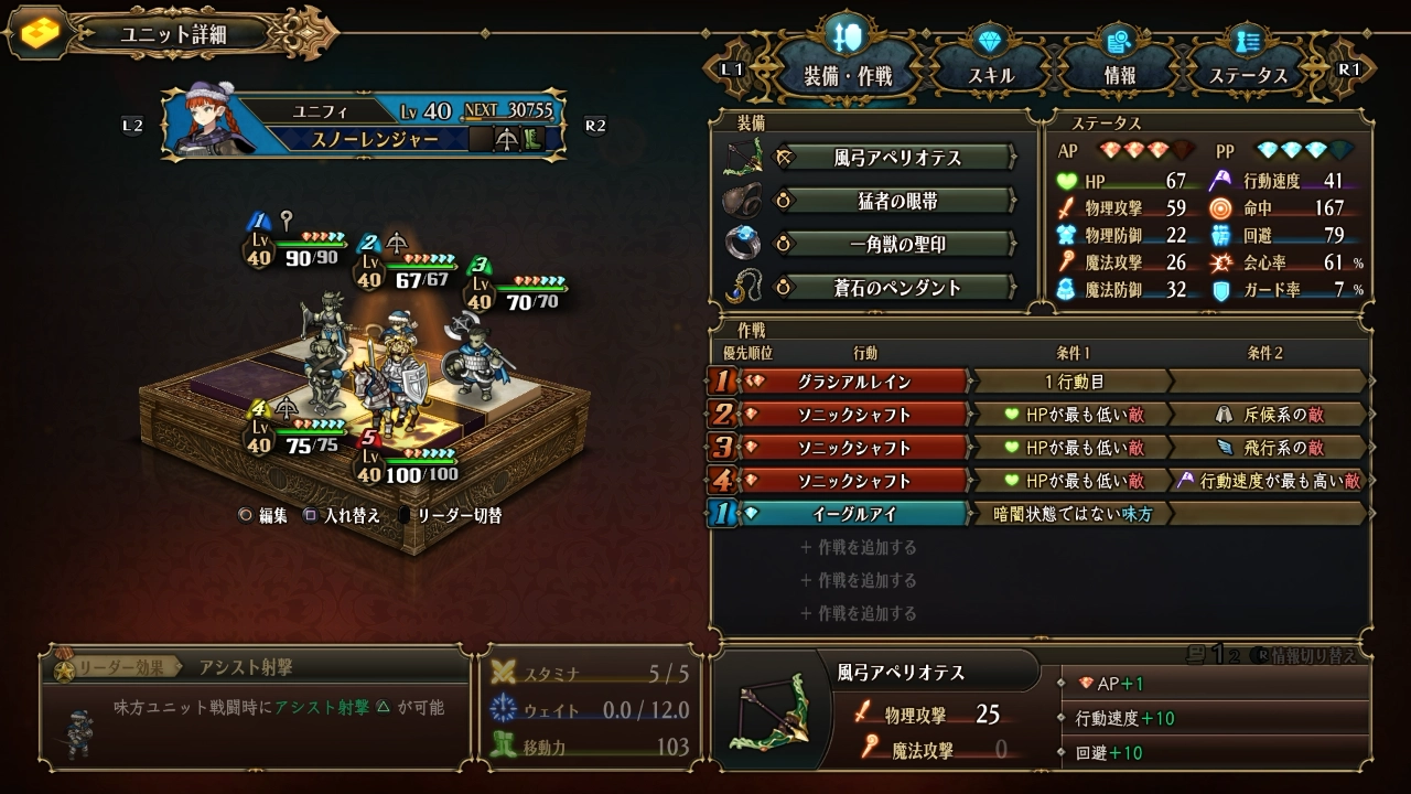 ユニオバ ユニフィ 装備 作戦